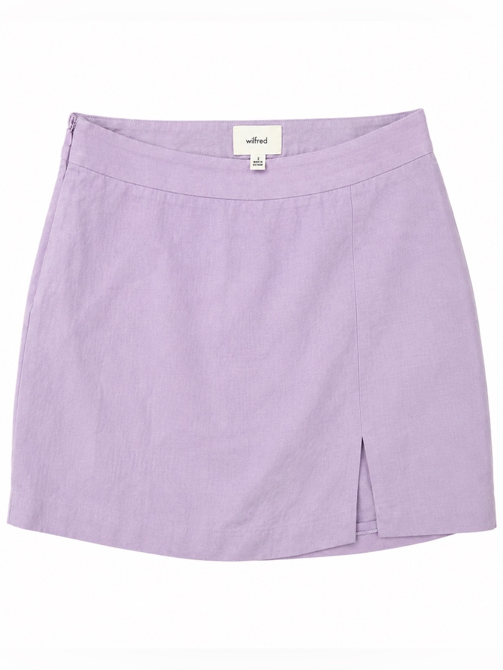 Wilfred Aritzia Patio Linen Mini Skirt Pastel Purple Coquette Balletcore Sz 2